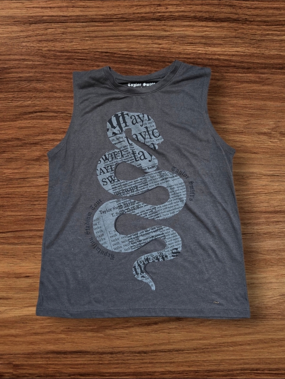 Taylor Swift Reputation Stadium Tour Gray Tank Snake Concert Tee Shirt